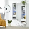 Galicia Wall Mounted Tall Shelf Unit With LED Lights - White