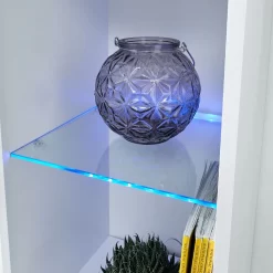 Galicia Wall Mounted Tall Shelf Unit With LED Lights - White -Sienna Store galtsuwht galicia tall shelf unit led white mar20 dtl 04