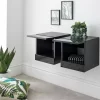Galicia Pair Of Wall Hanging Bedside Tables - Black