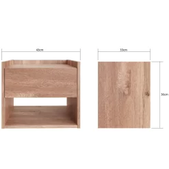 Harmony Pair Of Wall Mounted Bedside Tables - Oak -Sienna Store harwmboak harmony wall mounted bedside dim 09 21