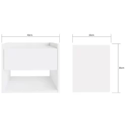 Harmony Pair Of Wall Mounted Bedside Tables - White -Sienna Store harwmbwht harmony wall mounted bedside dim 09 21