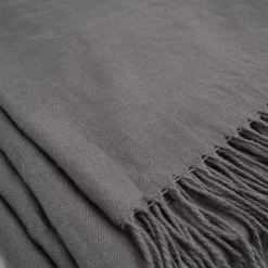 Highams 2 Pack Acrylic Throw, Plain/Chevron - Charcoal 8 Highams 2 Pack Acrylic Throw, Plain/Chevron - Charcoal -Sienna Store hbacpldcl image 3s