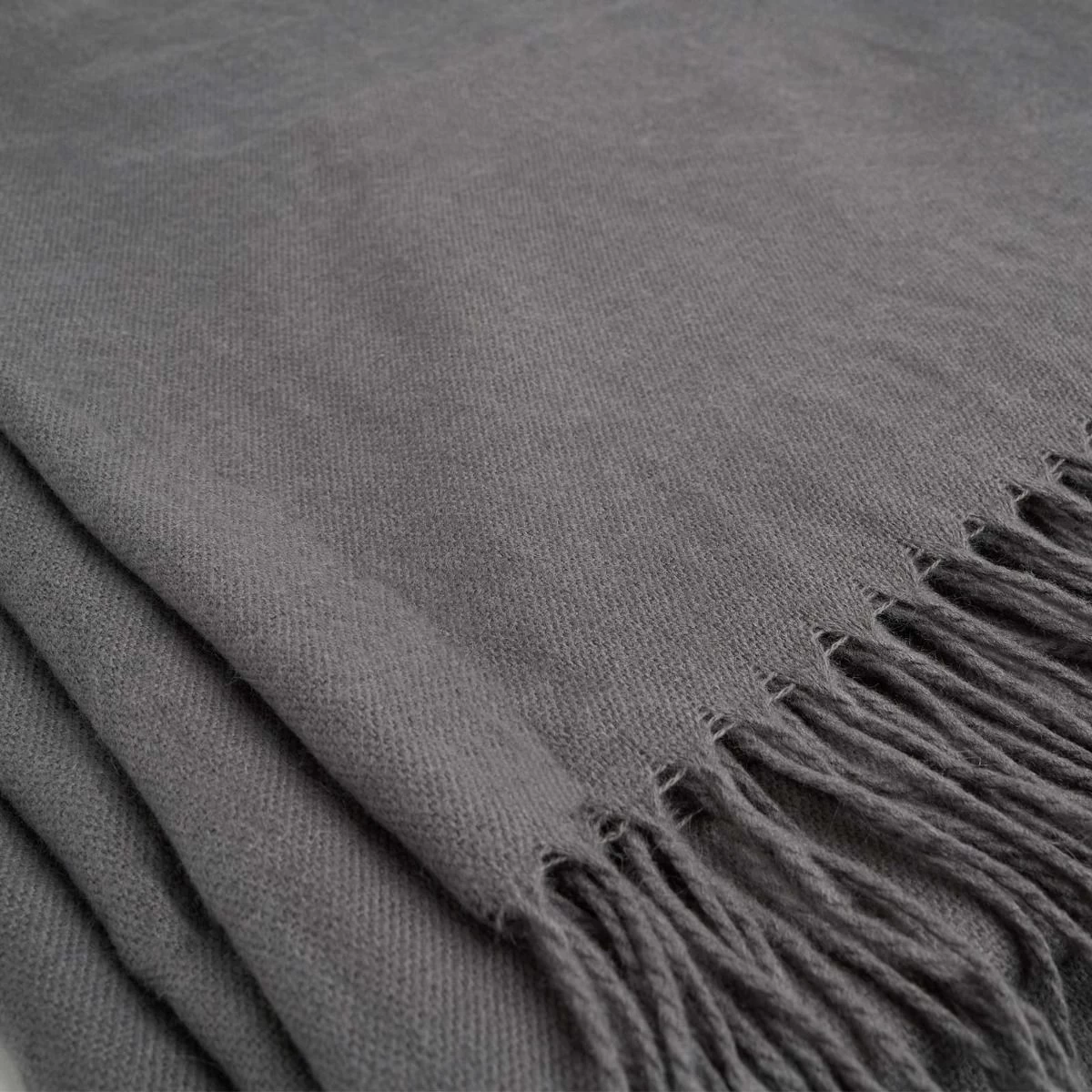 Highams 2 Pack Acrylic Throw, Plain/Chevron - Charcoal 3 Highams 2 Pack Acrylic Throw, Plain/Chevron - Charcoal - Image 3