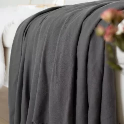 Highams Acrylic Plain Fleece Throw, Charcoal - 150 X 200cm 11 Highams Acrylic Plain Fleece Throw, Charcoal - 150 X 200cm -Sienna Store hbacpldcl image 7s
