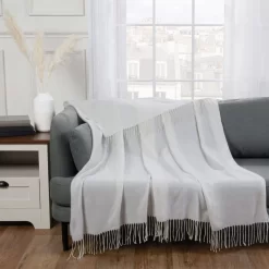 Highams Acrylic Stripe Chevron Fleece Throw, Cream - 150 X 200cm -Sienna Store hbacstr acrylic stripe blanket cream ss1