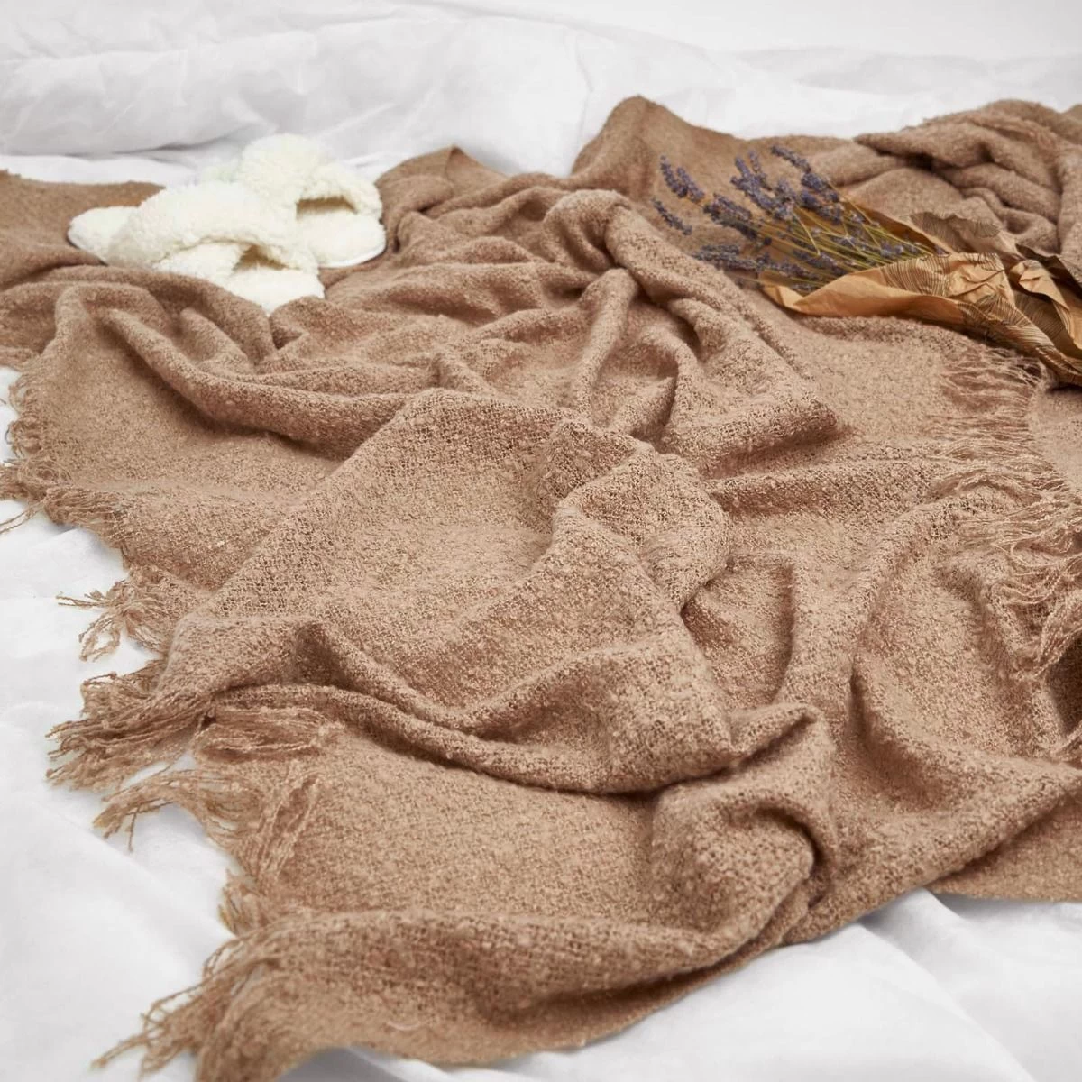 Highams Mohair Throw, Natural - 150 X 200cm 4 Highams Mohair Throw, Natural - 150 X 200cm - Image 4