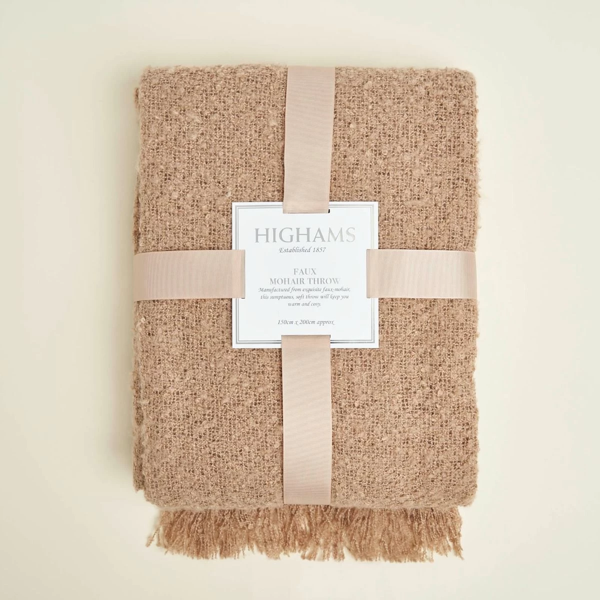 Highams Mohair Throw, Natural - 150 X 200cm 2 Highams Mohair Throw, Natural - 150 X 200cm - Image 2