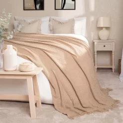 Highams Mohair Throw, Natural - 150 X 200cm