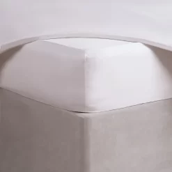 Highams Luxe 220 Thread Count 100% Cotton Sateen Fitted Sheet - White -Sienna Store hdfs2tcwh 2s 5