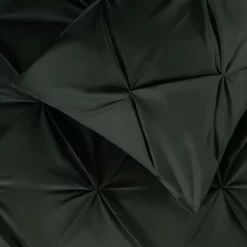 Highams Diamond Pintuck Pinch Pleat Duvet Cover Set - Forest Green -Sienna Store hdhsdptfg 4s