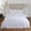 Highams 100% Cotton Plain Duvet Set - White