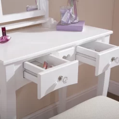 Heart Dressing Table With Stool - White -Sienna Store hrtdtswht 05