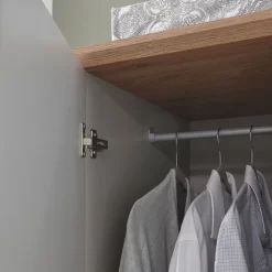 Kenda 2-Door 1-Drawer Wardrobe - Grey -Sienna Store ken21wgry kendal 2dr 1drw robe grey dtl 01