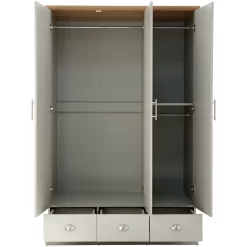 Kendal 3-Door 3-Drawer Wardrobe - Grey 11 Kendal 3-Door 3-Drawer Wardrobe - Grey -Sienna Store ken33wgry kendal 3dr3drw robe grey co 01b