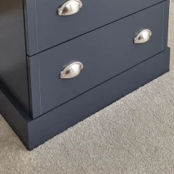 Kendal 3 Drawer Chest Of Drawers - Slate Blue -Sienna Store ken3dcsbl kendal slate blue 3drw chest sep21 dtl 03