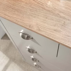 Kendal 2 + 3 Drawer Chest Of Drawers - Grey -Sienna Store ken5dcgry kendal 2 3drw chest grey dtl 01