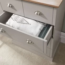 Kendal 2 + 3 Drawer Chest Of Drawers - Grey -Sienna Store ken5dcgry kendal 2 3drw chest grey dtl 05