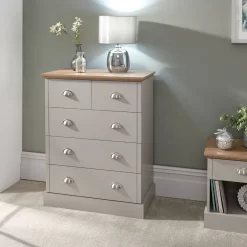 Kendal 2 + 3 Drawer Chest Of Drawers - Grey