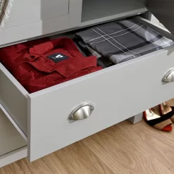 Lancaster 2-Door 2-Drawer Wardrobe - Grey -Sienna Store lan22wgry 06