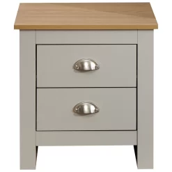 Lancaster 2 Drawer Bedside Table - Grey -Sienna Store lan2dbxgry lancaster 2drw chest grey co 02