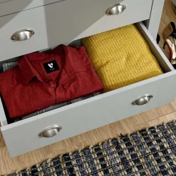 Lancaster 3-Door 2-Drawer Wardrobe - Grey -Sienna Store lan32wgry 05