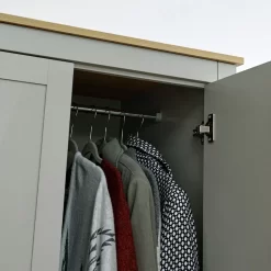 Lancaster 3-Door 2-Drawer Wardrobe - Grey -Sienna Store lan32wgry 06