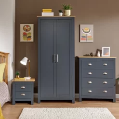 Lancaster 3 Piece Bedroom Furniture Set - Slate Blue