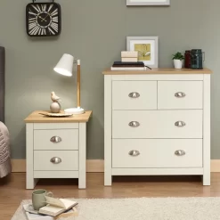 Lancaster 2+2 Drawer Chest Of Drawers - Cream