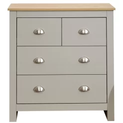 Lancaster 2+2 Drawer Chest Of Drawers - Grey -Sienna Store lan4dcgry lancaster 2 2drw chest grey co 01