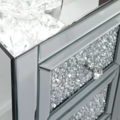 Lucia 3 Drawer Jewelled Chest Mirrored -Sienna Store lca3dcmir lucia mirror chest 3 drawer may20 dtl 03