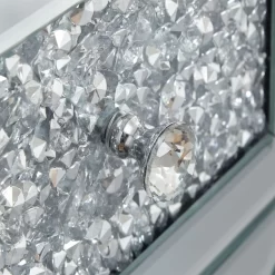 Lucia 3 Drawer Jewelled Chest Mirrored -Sienna Store lca3dcmir lucia mirror chest 3 drawer may20 dtl 05