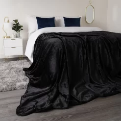 Faux Fur Mink Throw - Black