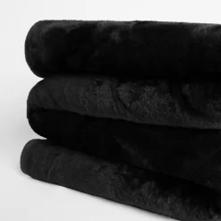 Faux Fur Mink Throw - Black -Sienna Store mthbk98 1 4 3
