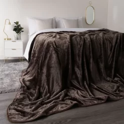 Faux Fur Mink Throw - Chocolate