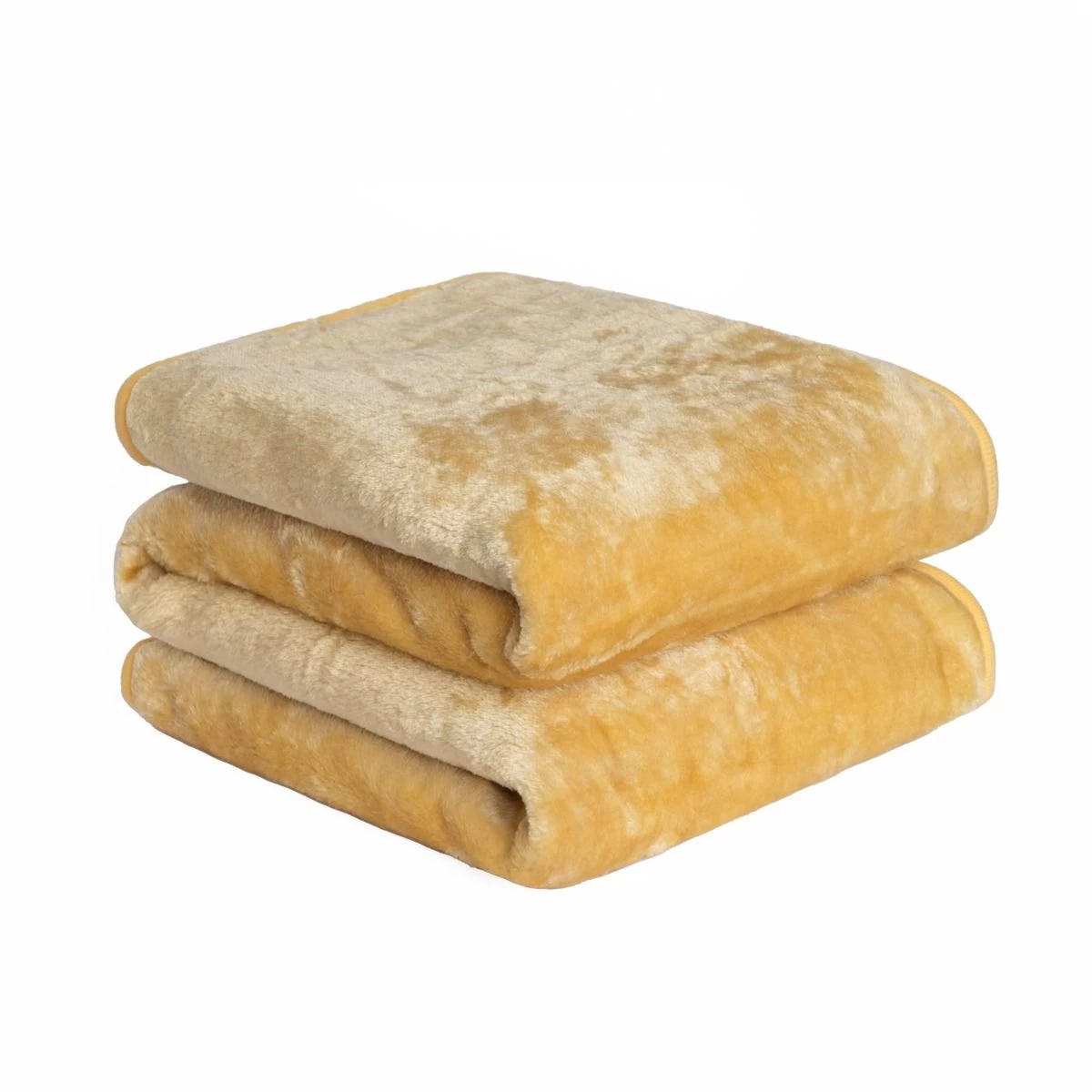 Faux Fur Mink Throw - Ochre Yellow 2 Faux Fur Mink Throw - Ochre Yellow - Image 2