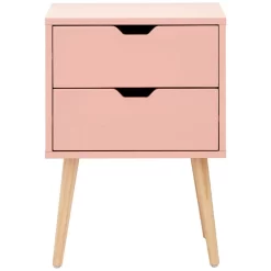Nyborg Single 2 Drawer Bedside Table - Coral Pink -Sienna Store nbg1bscpk nyborg 2drw bedside coral pink co 03 may21 1
