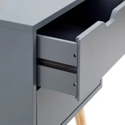 Nyborg Single 2 Drawer Bedside Table - Dark Grey -Sienna Store nbg1bsdgr nyborg 2drw bedside dark grey co 10 may21