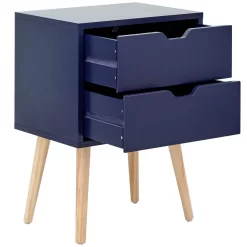 Nyborg Single 2 Drawer Bedside Table - Nightshadow -Sienna Store nbg1bsnsb nyborg 2drw bedside nightshadow blue co 02 may21