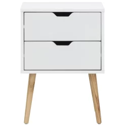 Nyborg Single 2 Drawer Bedside Table - White -Sienna Store nbg1bswht nyborg 2drw bedside white co 03 may21