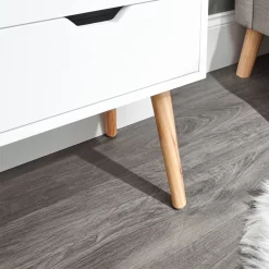 Nyborg Single 2 Drawer Bedside Table - White -Sienna Store nbg1bswht nyborg 2drw bedside white dtl 03 may21