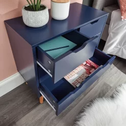 Nyborg 2+2 Drawer Chest Of Drawers - Nightshadow Blue -Sienna Store nbg22cnsb nyborg 2 2drw chest nightshadow blue dtl 01 may21