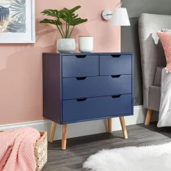 Nyborg 2+2 Drawer Chest Of Drawers - Nightshadow Blue -Sienna Store nbg22cnsb nyborg 2 2drw chest nightshadow blue rms 01 may21