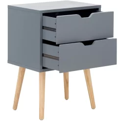 Nyborg Pair Of 2 Drawer Bedside Tables - Dark Grey -Sienna Store nbg2bsdgr nyborg 2drw bedside dark grey co 02 may21