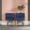 Nyborg Pair Of 2 Drawer Bedside Tables - Nightshadow Blue