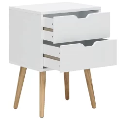 Nyborg Pair Of 2 Drawer Bedside Tables - White -Sienna Store nbg2bswht nyborg 2drw bedside white co 02 may21