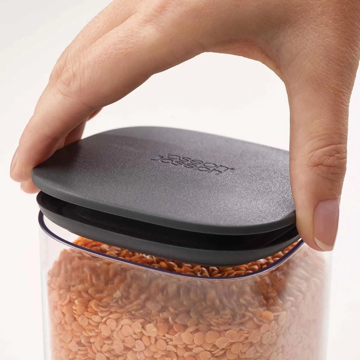 Joseph Joseph Podium 3PCS Storage Jar Set With Stand - Grey 2 Joseph Joseph Podium 3PCS Storage Jar Set With Stand - Grey - Image 2