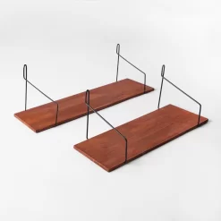 OHS Set Of 2 Wood Shelf - Oak -Sienna Store oasfwoo 3s