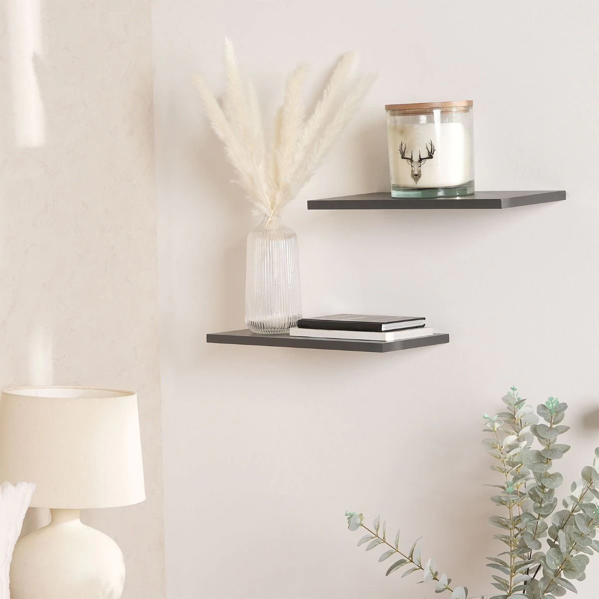 OHS Set Of 2 Floating Shelves - Grey 1 OHS Set Of 2 Floating Shelves - Grey