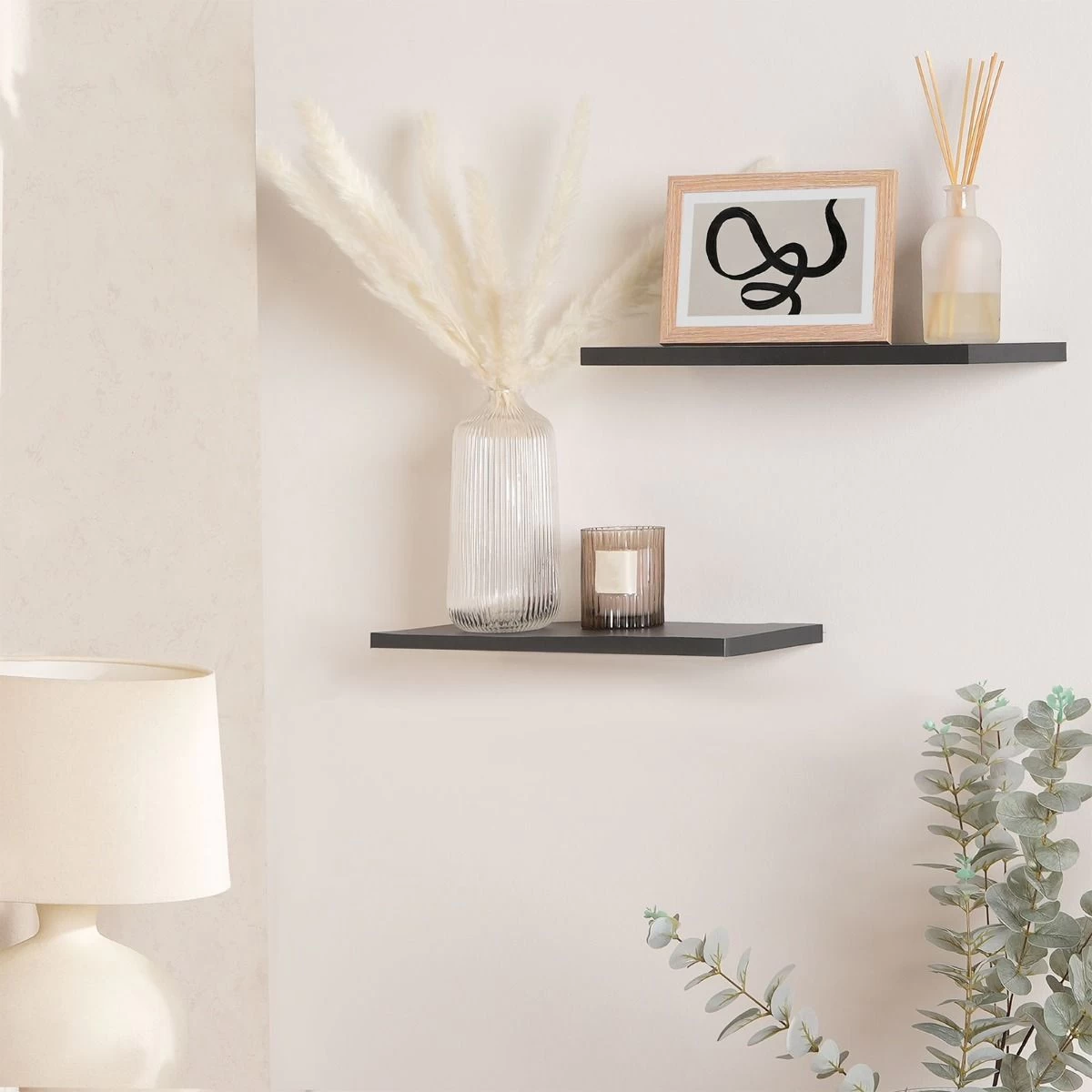 OHS Set Of 2 Floating Shelves - Grey 2 OHS Set Of 2 Floating Shelves - Grey - Image 2