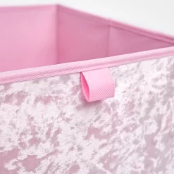 OHS Crushed Velvet Cube Storage Boxes, Blush - 2 Pack -Sienna Store oastcvcbl 4s